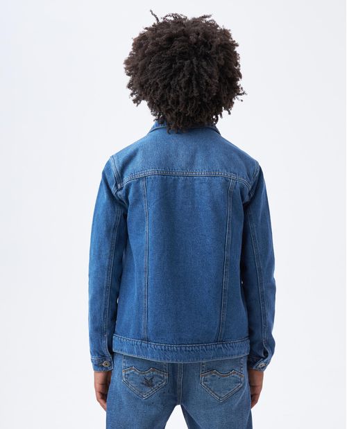 Chaqueta de Niño en Denim, Tipo Trucker Regular Fit - Azul