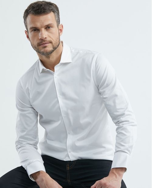 Camisa Premium de Hombre, Slim Fit Manga Larga - Tecnología Twill