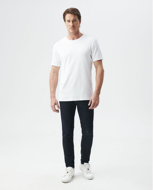 Camiseta Básica de Hombre, Slim Fit Cuello Redondo - 100% Algodón