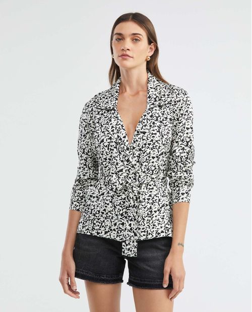 Chaqueta de Mujer, Tipo Cover Up Silueta Envolvente - Animal Print