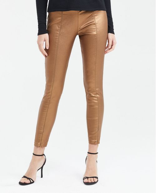 Pantalón Ajustado con Acabado Metalizado para Mujer