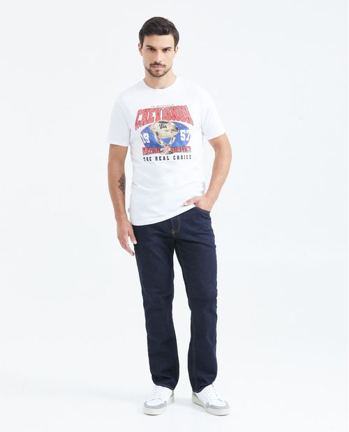 Camiseta Slim Fit Estampada Cuello Redondo para Hombre