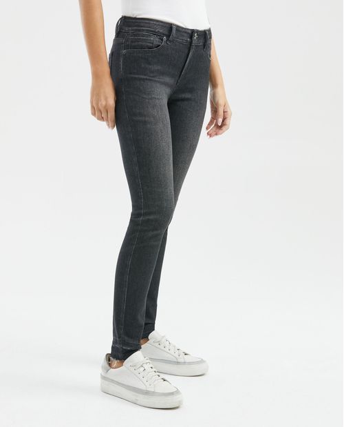 Jean de Mujer Low Rise, Rusty, Bota Skinny - Gris Oscuro