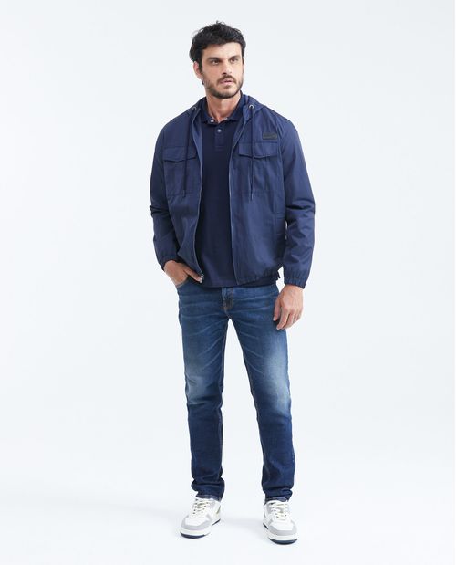 Chaqueta Tipo Rompevientos con Capucha Repelente al Agua para Hombre