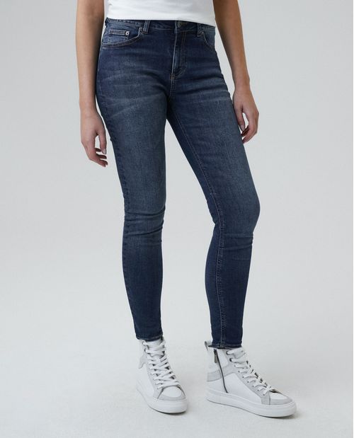 Jean de Mujer High Rise, Cosmo, Bota Skinny - Azul Medio