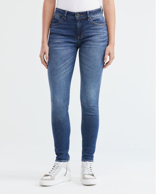 Jean de Mujer High Rise, Cosmo, Bota Skinny - Azul Medio