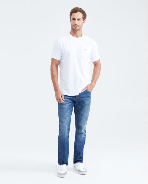 Camiseta Classic Fit con Bolsillo Cuello Redondo para Hombre