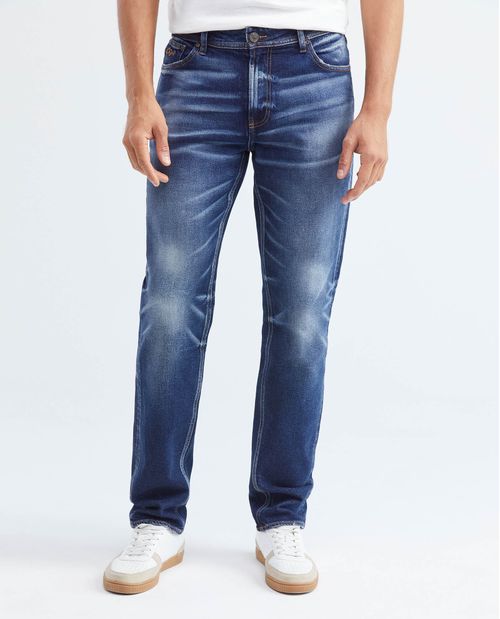 Jean de Hombre Straight Fit, Morrison, Bota Slim -  Heritage Azul Medio