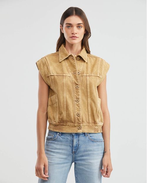 Chaleco de Mujer, Tipo Truckert, Silueta Oversized - Detalles Utilitarios
