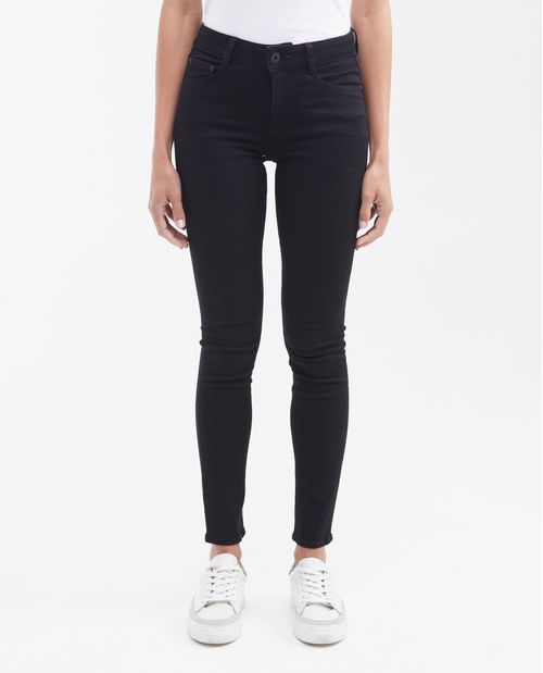 Jean de Mujer High Rise, Cosmo, Bota Skinny - Negro Mate