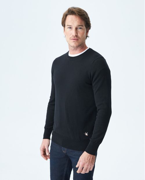 Suéter Tejido para Hombre, Cerrado Cuello Redondo - Esencial