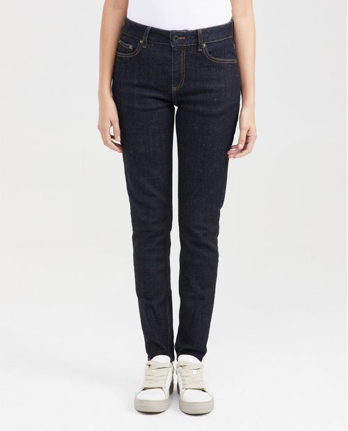 Jean High Rise Bota Skinny  Azul Ultra Oscuro para Mujer