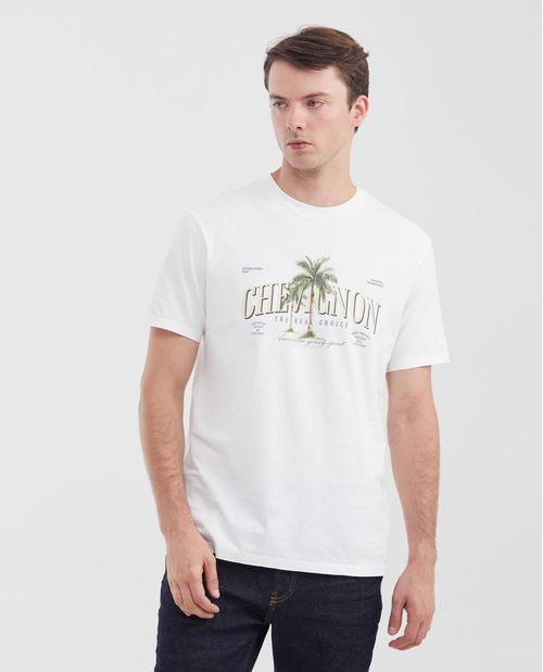 Camiseta Slim Fit Estampada Cuello Redondo para Hombre