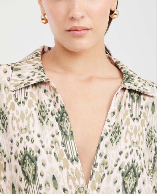 Camisa Estampada Tipo Kimono para Mujer