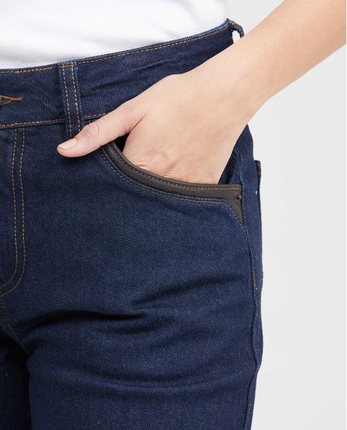 Jean High Rise Bota Relaxed Azul Oscuro para Mujer