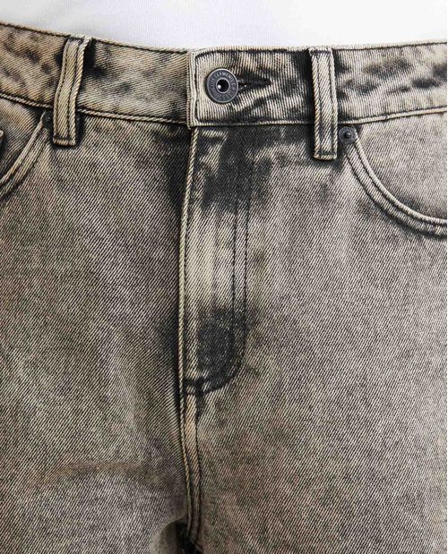 Jean Straight Fit Super High Rise Bota Relaxed Gris para Mujer