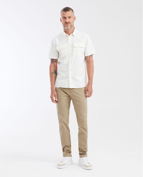 Camisa Slim Fit Manga Corta con Bolsillos Cargo para Hombre