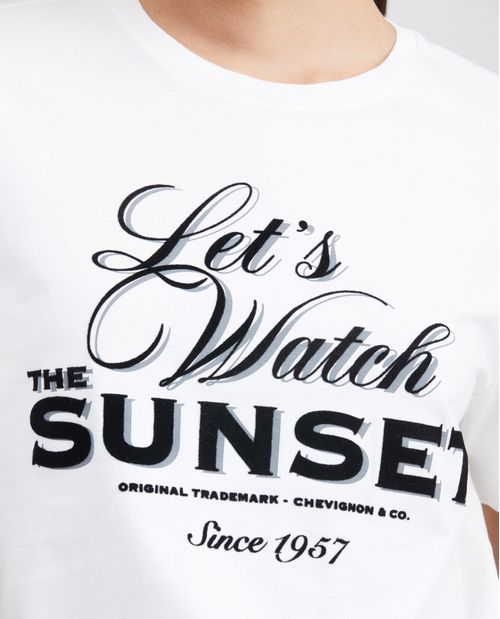 Camiseta Estampada con Detalles Aterciopelados para Mujer