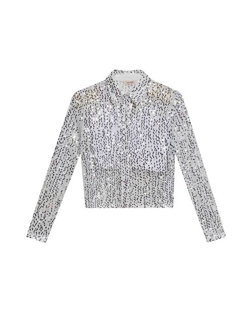 Camisa de Lentejuelas Silueta Regular para Mujer