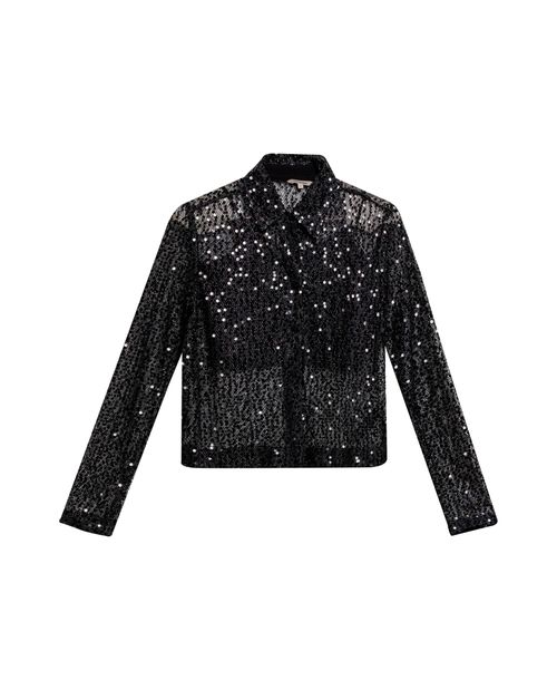 Camisa de Lentejuelas Silueta Regular para Mujer