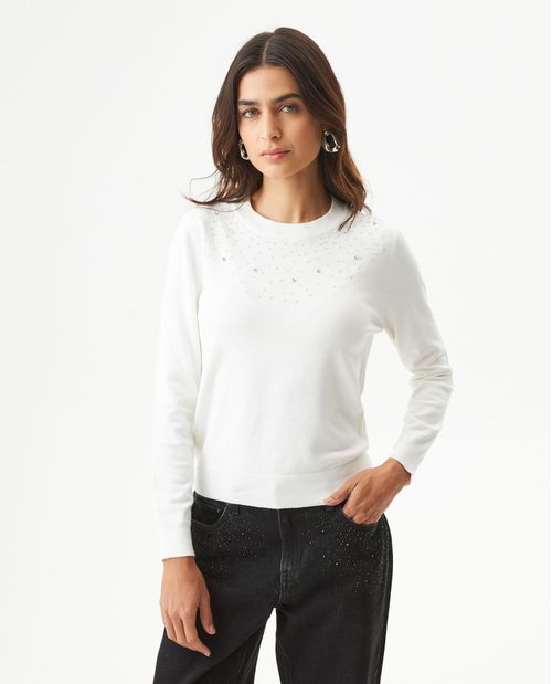 Suéter Tejido Con Brillo para Mujer