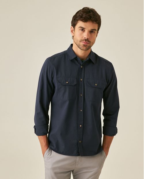 Camisa de Hombre Cargo Slim Fit en Algodón y Lyocell