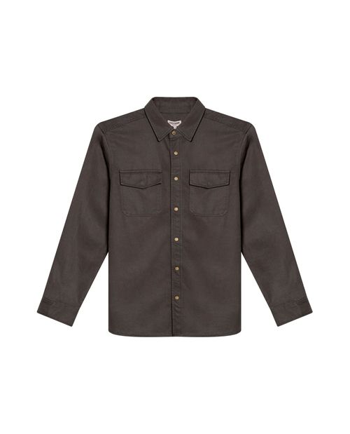 Camisa de Hombre Manga Larga Regular Fit Hiladilla Decorativa en Mezcla de Lyocell y Algodón