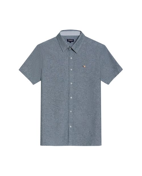 Camisa de Hombre Classic Fit Detalles Internos Tela con Efecto Header en Algodón
