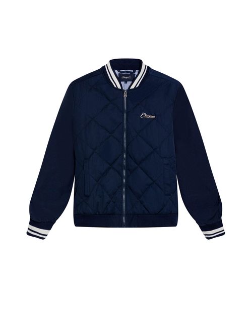 Chaqueta de Hombre Bomber Acolchada Rombos y Gráficos Bordados en Mezcla de Algodón y Poliéster
