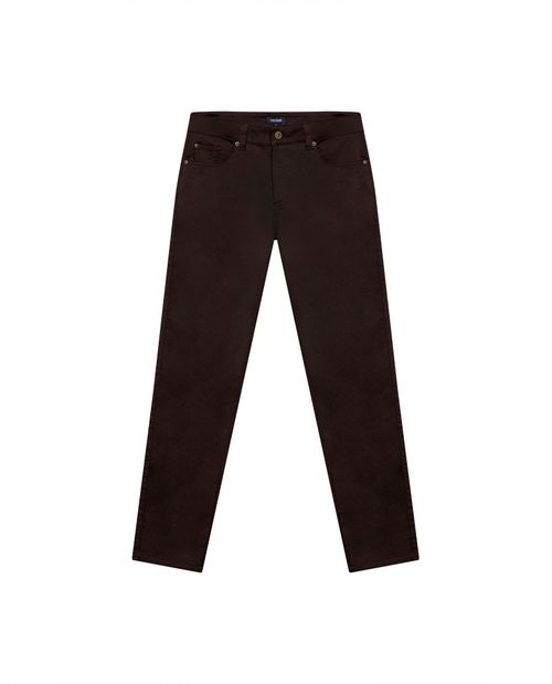 Pantalón de Hombre Slim Fit 5 Bolsillos Tiro Medio Tela Tipo Jogger en Mezcla de Algodón y Tencel