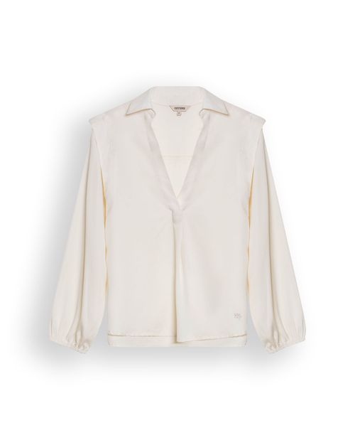 Blusa de Mujer Moda Semi Recta Simulación Doble Prenda en Lyocell